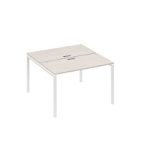 А4 Б2 170 ДШ (Дуб шамони/Белый) Рабочая станция на каркасе DUE столы 2х120