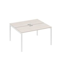 А4 Б2 171 ДШ (Дуб шамони/Белый) Рабочая станция на каркасе DUE столы 2х140