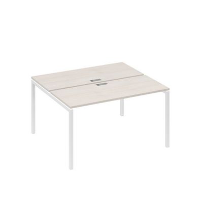 А4 Б2 171 ДШ (Дуб шамони/Белый) Рабочая станция на каркасе DUE столы 2х140