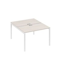 А4 Б2 173 ДШ (Дуб шамони/Белый) Рабочая станция на каркасе DUE столы 2х120