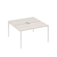 А4 Б2 174 ДШ (Дуб шамони/Белый) Рабочая станция на каркасе DUE столы 2х140