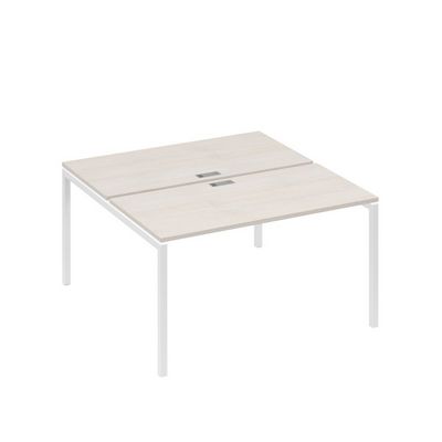 А4 Б2 174 ДШ (Дуб шамони/Белый) Рабочая станция на каркасе DUE столы 2х140
