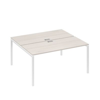 А4 Б2 175 ДШ (Дуб шамони/Белый) Рабочая станция на каркасе DUE столы 2х160