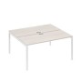 А4 Б2 175 ДШ (Дуб шамони/Белый) Рабочая станция на каркасе DUE столы 2х160