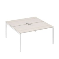 А4 Б2 178 ДШ (Дуб шамони/Белый) Рабочая станция на каркасе DUE столы 2х160