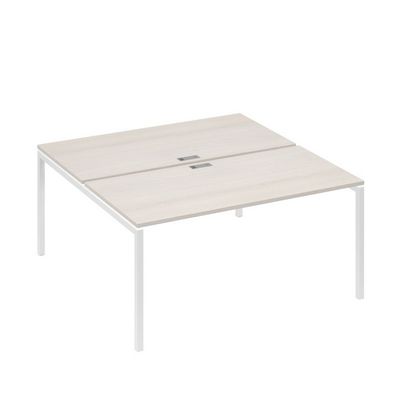 А4 Б2 178 ДШ (Дуб шамони/Белый) Рабочая станция на каркасе DUE столы 2х160