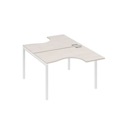 А4 Б2 180 ДШ (Дуб шамони/Белый) Рабочая станция опоры DUE столы 2х120 Классика