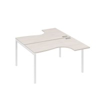 А4 Б2 181 ДШ (Дуб шамони/Белый) Рабочая станция опоры DUE столы 2х140 Классика