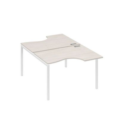 А4 Б2 183 ДШ (Дуб шамони/Белый) Рабочая станция опоры DUE столы 2х120 Классика