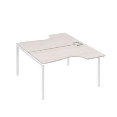 А4 Б2 184 ДШ (Дуб шамони/Белый) Рабочая станция опоры DUE столы 2х140 Классика