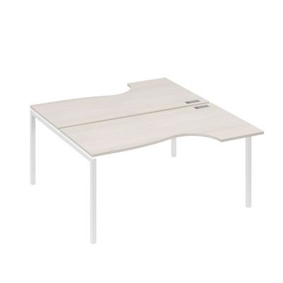 А4 Б2 185 ДШ (Дуб шамони/Белый) Рабочая станция опоры DUE столы 2х160 Классика