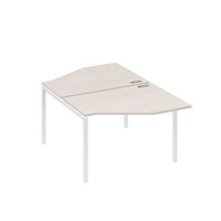 А4 Б2 186 ДШ (Дуб шамони/Белый) Рабочая станция опоры DUE со столами Техно 2х120