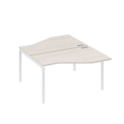 А4 Б2 187 ДШ (Дуб шамони/Белый) Рабочая станция опоры DUE со столами Техно 2х140