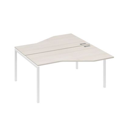 А4 Б2 188 ДШ (Дуб шамони/Белый) Рабочая станция опоры DUE со столами Техно 2х160