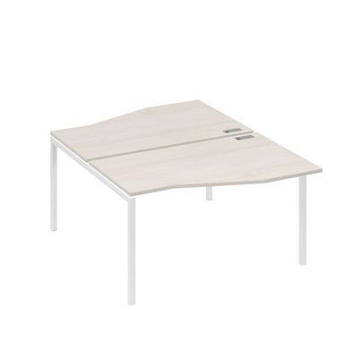 А4 Б2 190 ДШ (Дуб шамони/Белый) Рабочая станция каркас DUE столы 2х140 Техно