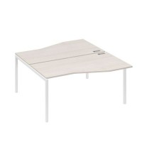 А4 Б2 191 ДШ (Дуб шамони/Белый) Рабочая станция каркас DUE столы 2х160 Техно