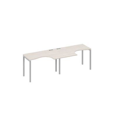 А4 С2 031-2 ДШ (Дуб шамони/Серый) Рабочая станция DUE 2х120 столы Классика эргономичные