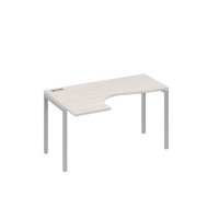 А4 С2 033 ДШ (Дуб шамони/Серый) Стол эргономичный левый "Классика" на металлокаркасе DUE
