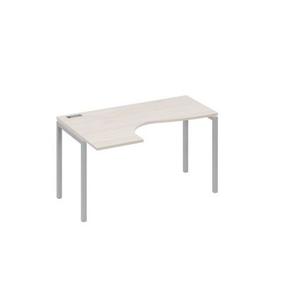 А4 С2 033 ДШ (Дуб шамони/Серый) Стол эргономичный левый "Классика" на металлокаркасе DUE