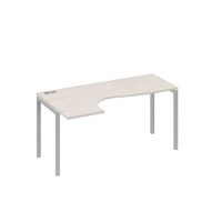 А4 С2 035 ДШ (Дуб шамони/Серый) Стол эргономичный левый "Классика" на металлокаркасе DUE