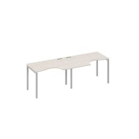 А4 С2 041-2 ДШ (Дуб шамони/Серый) Рабочая станция DUE 2х120 столы Классика эргономичные