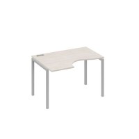 А4 С2 041 ДШ (Дуб шамони/Серый) Стол эргономичный левый "Классика" на металлокаркасе DUE