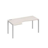 А4 С2 045 ДШ (Дуб шамони/Серый) Стол эргономичный левый "Классика" на металлокаркасе DUE