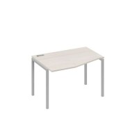 А4 С2 061 ДШ (Дуб шамони/Серый) Стол эргономичный левый "Техно" на металлокаркасе DUE