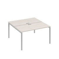 А4 С2 174 ДШ (Дуб шамони/Серый) Рабочая станция на каркасе DUE столы 2х140