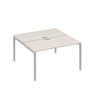 А4 С2 174 ДШ (Дуб шамони/Серый) Рабочая станция на каркасе DUE столы 2х140