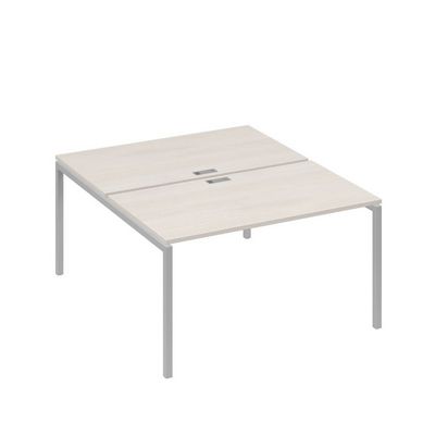 А4 С2 177 ДШ (Дуб шамони/Серый) Рабочая станция на каркасе DUE столы 2х140