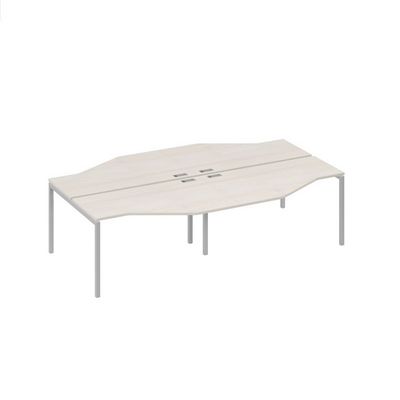 А4 С2 187-2 ДШ (Дуб шамони/Серый) Рабочая станция каркас DUE столы 4х140 Техно