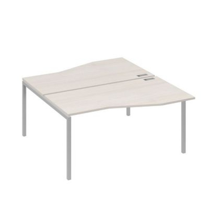 А4 С2 191 ДШ Рабочая станция каркас DUE столы 2х160 Техно, дуб шамони цвет ЛДСП, металл серый