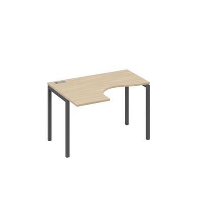 А4 А2 031 ДК (Дуб скандинавский/Антрацит) Стол эргономичный левый "Классика" на металлокаркасе DUE