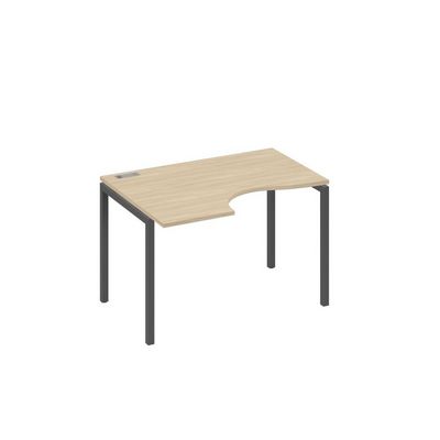 А4 А2 041 ДК (Дуб скандинавский/Антрацит) Стол эргономичный левый "Классика" на металлокаркасе DUE
