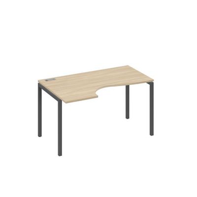 А4 А2 043 ДК (Дуб скандинавский/Антрацит) Стол эргономичный левый "Классика" на металлокаркасе DUE