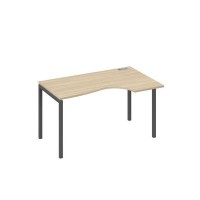 А4 А2 044 ДК (Дуб скандинавский/Антрацит) Стол эргономичный правый "Классика" на металлокаркасе DUE