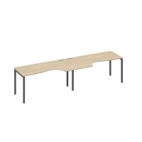 А4 А2 045-2 ДК (Дуб скандинавский/Антрацит) Рабочая станция DUE 2х160 столы Классика эргономичные