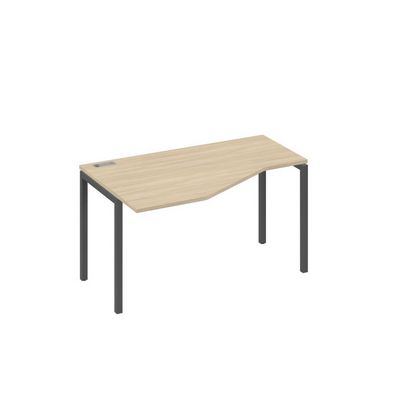 А4 А2 053 ДК (Дуб скандинавский/Антрацит) Стол эргономичный левый "Техно" на металлокаркасе DUE