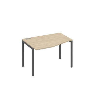 А4 А2 061 ДК (Дуб скандинавский/Антрацит) Стол эргономичный левый "Техно" на металлокаркасе DUE
