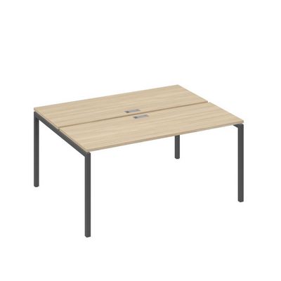 А4 А2 172 ДК (Дуб скандинавский/Антрацит) Рабочая станция на каркасе DUE столы 2х160