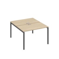 А4 А2 173 ДК (Дуб скандинавский/Антрацит) Рабочая станция на каркасе DUE столы 2х120