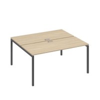 А4 А2 175 ДК (Дуб скандинавский/Антрацит) Рабочая станция на каркасе DUE столы 2х160