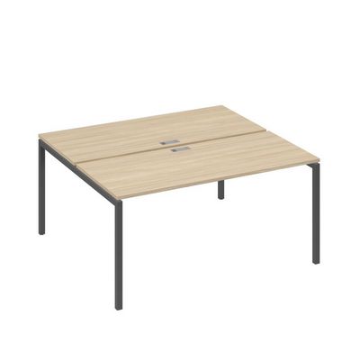 А4 А2 175 ДК (Дуб скандинавский/Антрацит) Рабочая станция на каркасе DUE столы 2х160