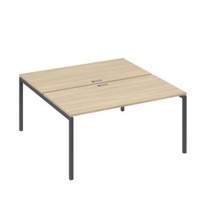 А4 А2 178 ДК (Дуб скандинавский/Антрацит) Рабочая станция на каркасе DUE столы 2х160