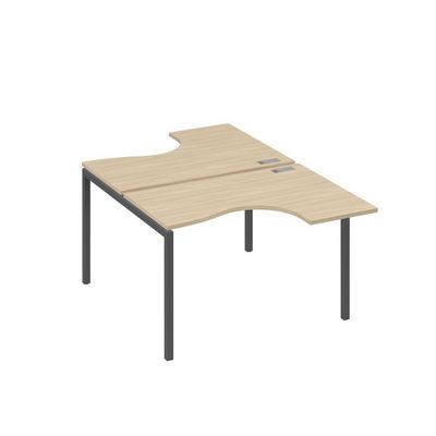 А4 А2 180 ДК (Дуб скандинавский/Антрацит) Рабочая станция опоры DUE столы 2х120 Классика