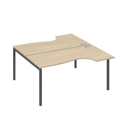 А4 А2 185 ДК (Дуб скандинавский/Антрацит) Рабочая станция опоры DUE столы 2х160 Классика