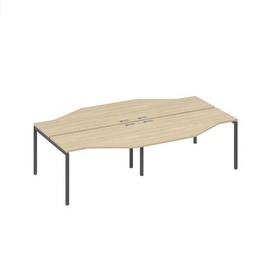 А4 А2 187-2 ДК (Дуб скандинавский/Антрацит) Рабочая станция каркас DUE столы 4х140 Техно