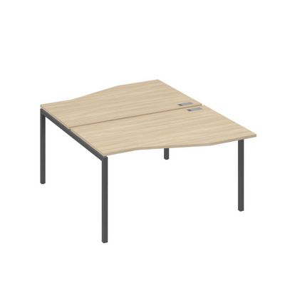 А4 А2 190 ДК (Дуб скандинавский/Антрацит) Рабочая станция каркас DUE столы 2х140 Техно