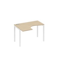 А4 Б2 031 ДК (Дуб скандинавский/Белый) Стол эргономичный левый "Классика" на металлокаркасе DUE